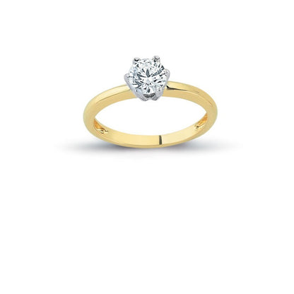 14K Solid Gold Solitaire Engagement Wedding Ring