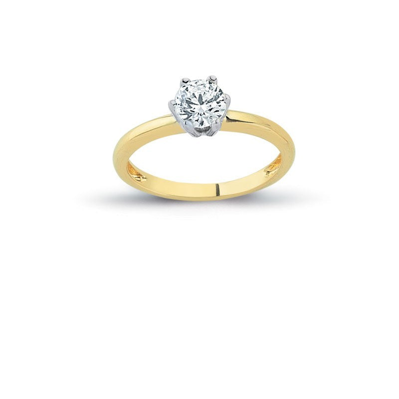 14K Solid Gold Solitaire Engagement Wedding Ring