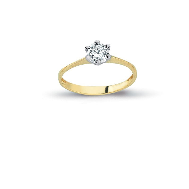 14K Solid Gold Solitaire Engagement Wedding Ring