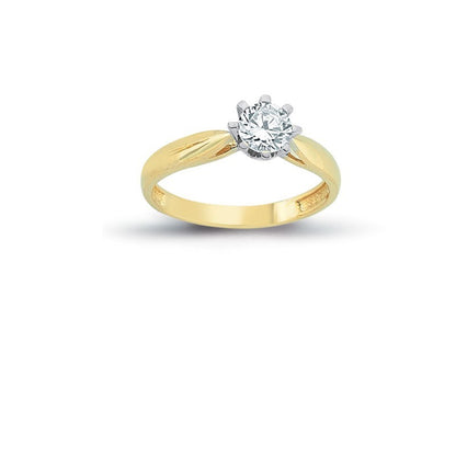 14K Solid Gold Solitaire Engagement Wedding Ring