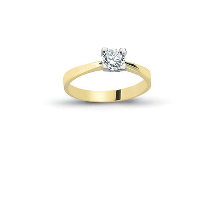 14K Solid Gold Solitaire Engagement Wedding Ring