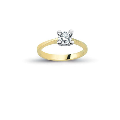 14K Solid Gold Solitaire Engagement Wedding Ring