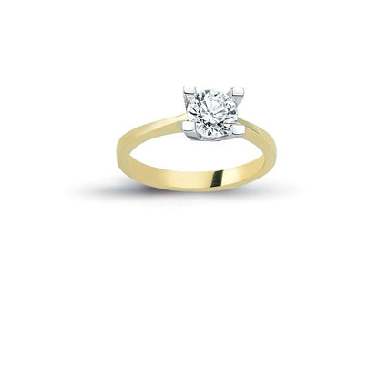 14K Solid Gold Solitaire Engagement Wedding Ring