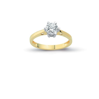 14K Solid Gold Solitaire Engagement Wedding Ring