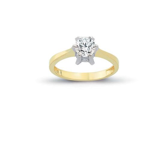 14K Solid Gold Solitaire Engagement Wedding Ring