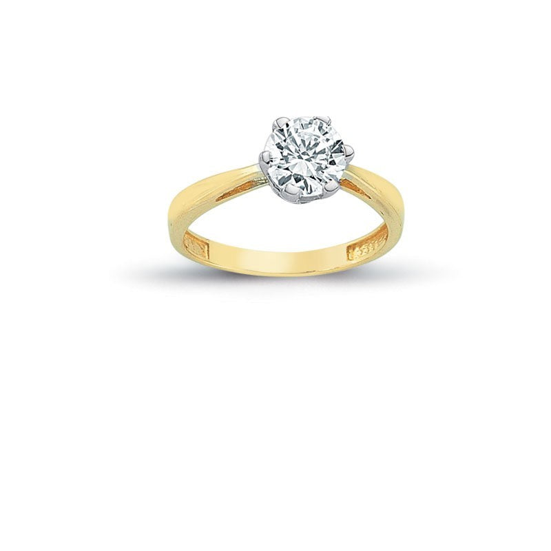 14K Solid Gold Solitaire Engagement Wedding Ring