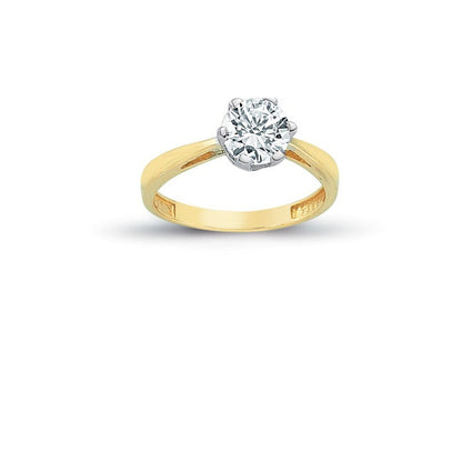 14K Solid Gold Solitaire Engagement Wedding Ring