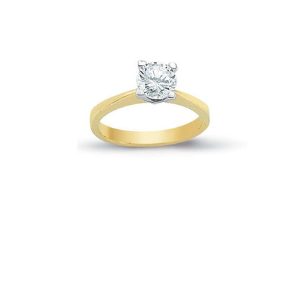 14K Solid Gold Solitaire Engagement Wedding Ring