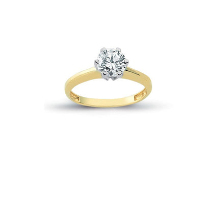 14K Solid Gold Solitaire Engagement Wedding Ring