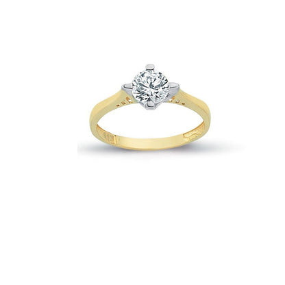 14K Solid Gold Solitaire Engagement Wedding Ring