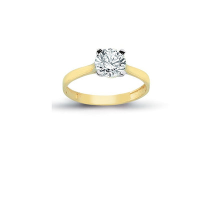 14K Solid Gold Solitaire Engagement Wedding Ring