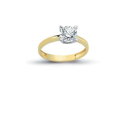 14K Solid Gold Solitaire Engagement Wedding Ring