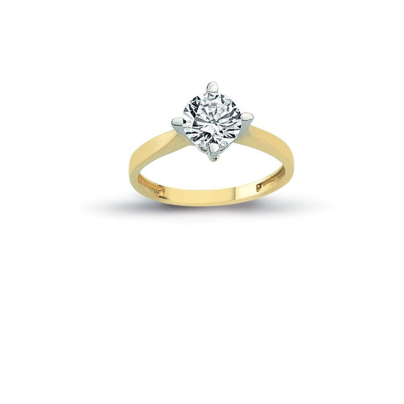 14K Solid Gold Solitaire Engagement Wedding Ring