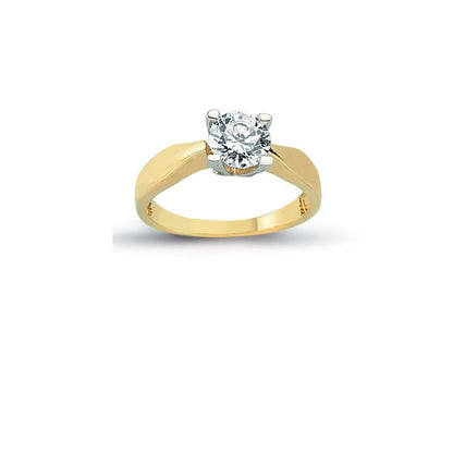 14K Solid Gold Solitaire Engagement Wedding Ring