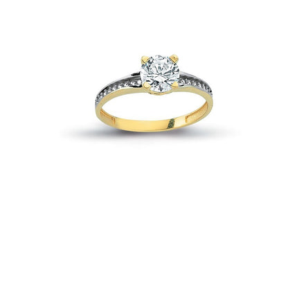 14K Solid Gold Solitaire Engagement Wedding Ring