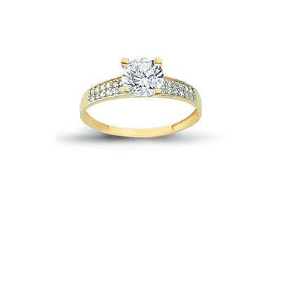 14K Solid Gold Solitaire Engagement Wedding Ring