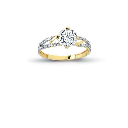 14K Solid Gold Solitaire Engagement Wedding Ring