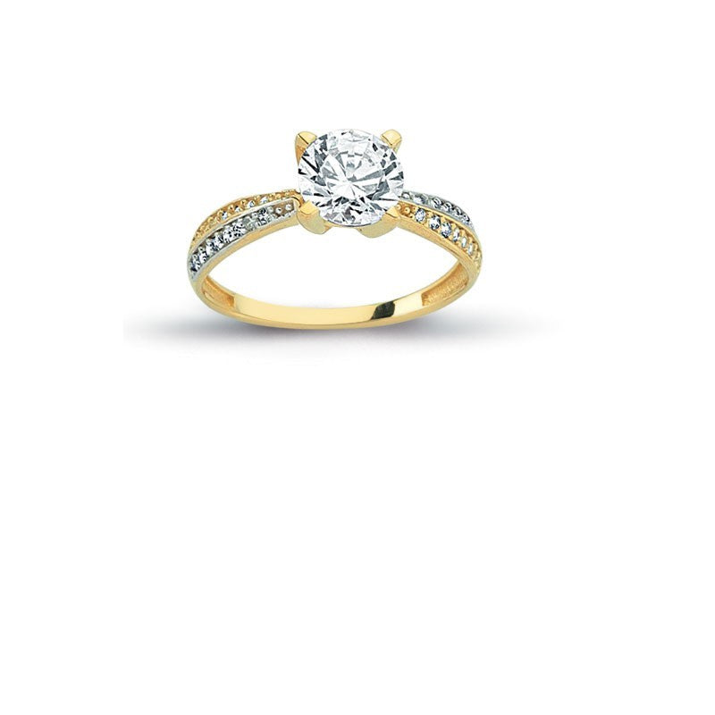 14K Solid Gold Solitaire Engagement Wedding Ring