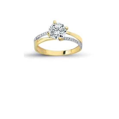 14K Solid Gold Solitaire Engagement Wedding Ring