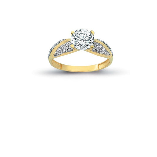 14K Solid Gold Solitaire Engagement Wedding Ring