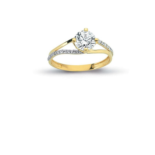 14K Solid Gold Solitaire Engagement Wedding Ring