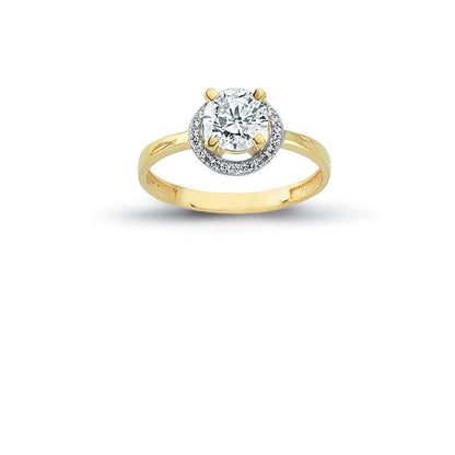 14K Solid Gold Solitaire Engagement Wedding Ring