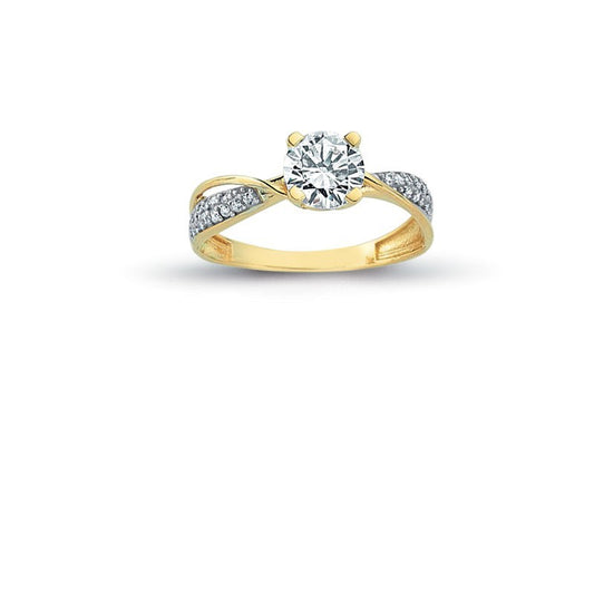 14K Solid Gold Solitaire Engagement Wedding Ring