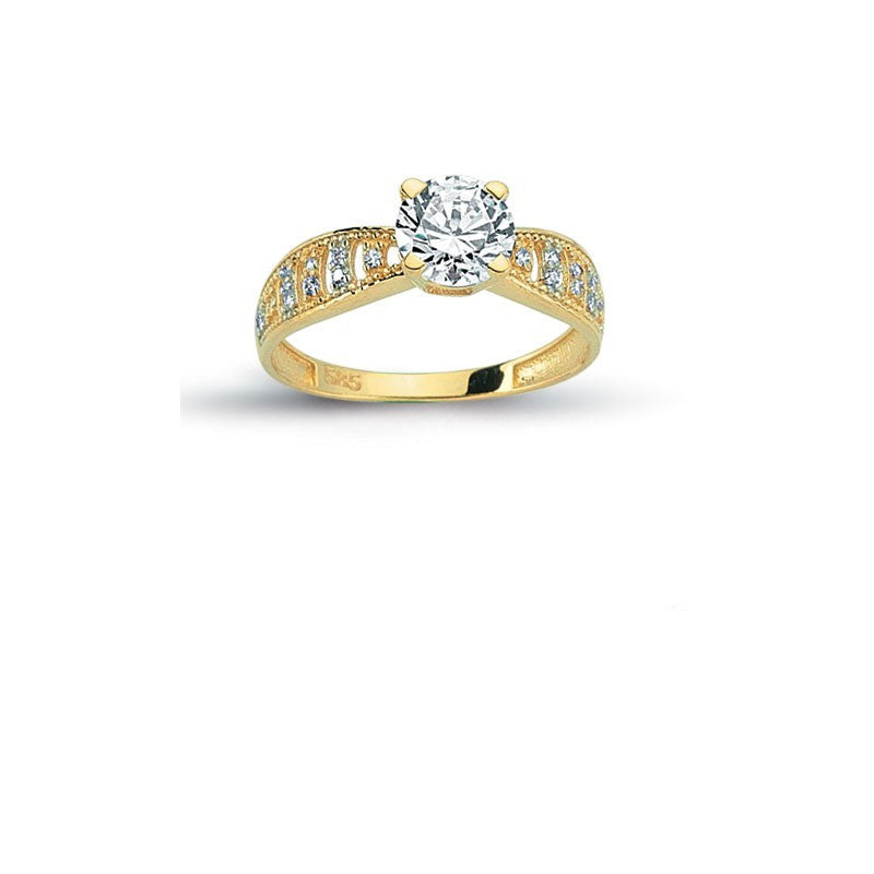 14K Solid Gold Solitaire Engagement Wedding Ring