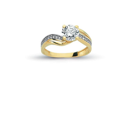 14K Solid Gold Solitaire Engagement Wedding Ring