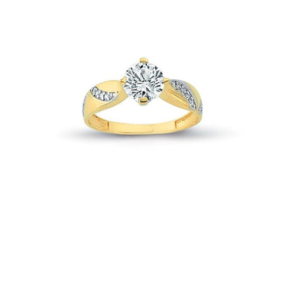 14K Solid Gold Solitaire Engagement Wedding Ring