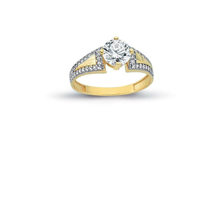 14K Solid Gold Solitaire Engagement Wedding Ring