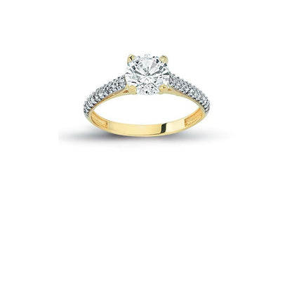 14K Solid Gold Solitaire Engagement Wedding Ring