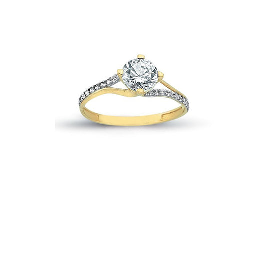 14K Solid Gold Solitaire Engagement Wedding Ring