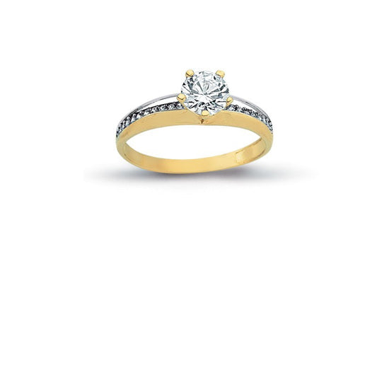 14K Solid Gold Solitaire Engagement Wedding Ring