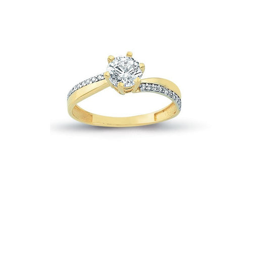 14K Solid Gold Solitaire Engagement Wedding Ring