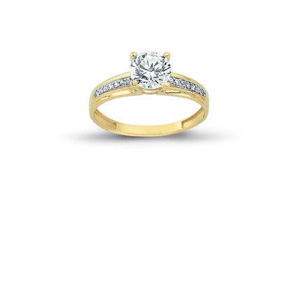 14K Solid Gold Solitaire Engagement Wedding Ring