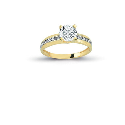 14K Solid Gold Solitaire Engagement Wedding Ring