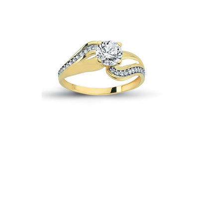 14K Solid Gold Solitaire Engagement Wedding Ring