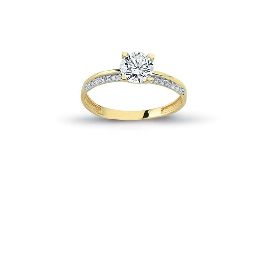 14K Solid Gold Solitaire Engagement Wedding Ring