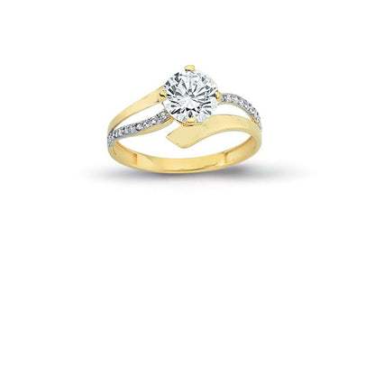 14K Solid Gold Solitaire Engagement Wedding Ring