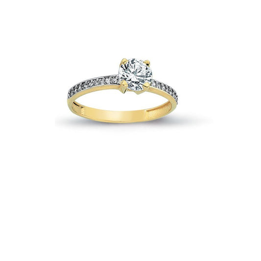 14K Solid Gold Solitaire Engagement Wedding Ring