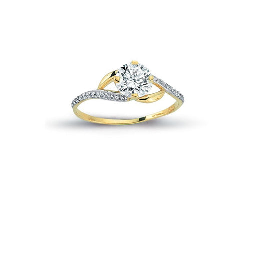 14K Solid Gold Solitaire Engagement Wedding Ring