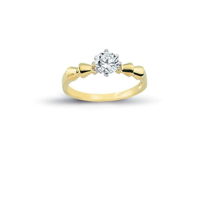 14K Solid Gold Solitaire Engagement Wedding Ring