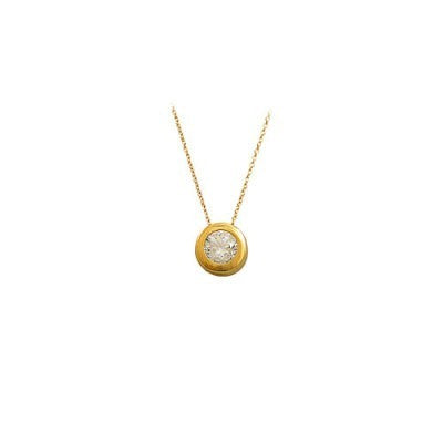 14K Solid Gold Solitaire Necklace