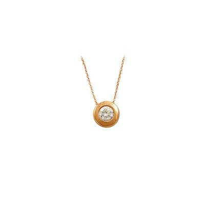 14K Solid Gold Solitaire Necklace