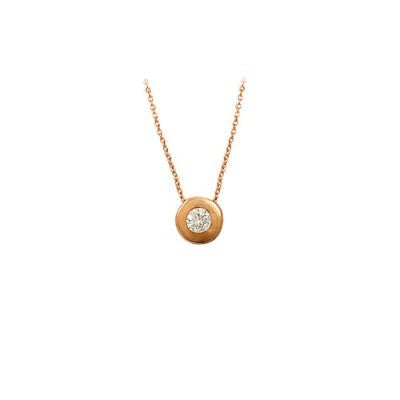 14K Solid Gold Solitaire Necklace