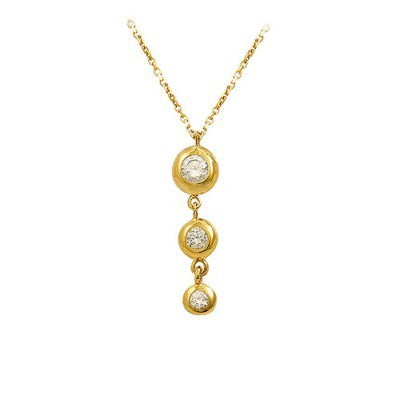 14K Solid Gold Solitaire Necklace