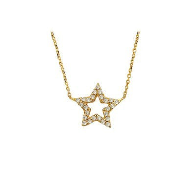 14K Solid Gold Star Necklace