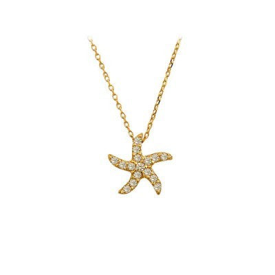 14K Solid Gold Star Necklace