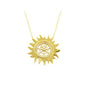 14K Solid Gold Sun Necklace